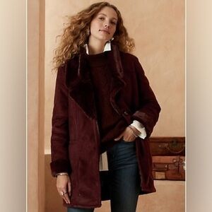 Banana Republic Faux Suede Shearling Lined Coat